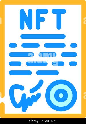 Genehmigte virtuelle nft-Kontraktfarben-Symboldarstellung Stock Vektor