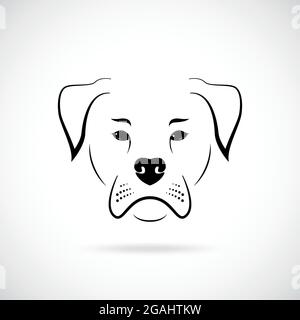 Fang amerikanische Bulldogge auf weißem Hintergrund. Hundesymbol für Ihr Design. Stock Vektor