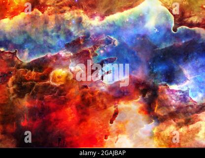 The Milky way galaxy center and star dust at red light. Science astronomy concept wallpaper. Elements of this image were furnished by NASA, ESA Stockfoto