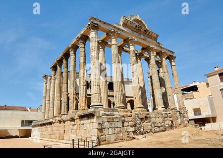 Der römische Tempel der Diana in Merida, Spanien - Extremadura Stockfoto