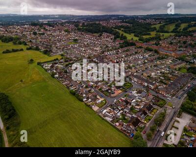 Luftbildaufnahmen von Stoke on Trent Staffordshire Drone Chell Chell Health und Smallthorne Stockfoto