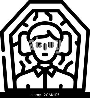 Dead man in Sarg Linie Symbol Vektor-Illustration Stock Vektor