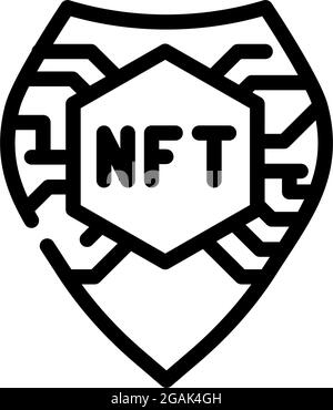 Vektorgrafik für symbole der nft-Schildlinie Stock Vektor