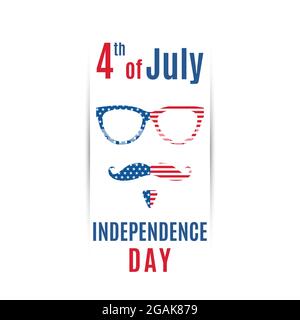 Vector Vierter Juli Grußbanner. Alles gute zum Unabhängigkeitstag der Vereinigten Staaten von Amerika. Stock Vektor