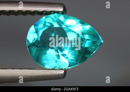 Natürlicher blauer Apatit. Makrofoto von Apatit Stockfoto