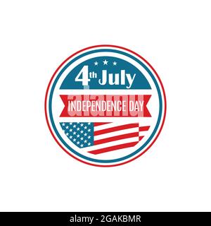 Symbol für den Unabhängigkeitstag der Vereinigten Staaten. Abzeichen für den 4. Juli. Vektorgrafik. Stock Vektor