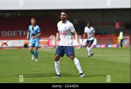 Crawley UK 31. Juli 2021 - Dilan Markanday of Spurs während der Vorsaison Freundliches Fußballspiel zwischen Crawley Town und einem Tottenham Hotspur-Team unter 23 Jahren im Peoples Pension Stadium in Crawley : Credit Simon Dack / Alamy Live News Stockfoto