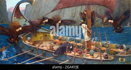 Ulysses and the Sirens von John William Waterhouse (1849-1917), Öl auf Leinwand, 1891 Stockfoto