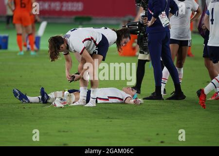 30. Juli 2021, Tokio, Kanto, Japan: TOKIO, JAPAN, 30. JULI 2021: FRAUENFUSSBALL NIEDERLANDE gegen USA in Japan am 30.07.2021 während der OLYMPISCHEN SPIELE 2020 - 2021 in Tokio, . .Dieses Bild ist für die Verwendung in der Presse; Foto von ZUMA Press / Jon GADEA (Bild: © Beto Rockfeller/ZUMA Press Wire) Stockfoto