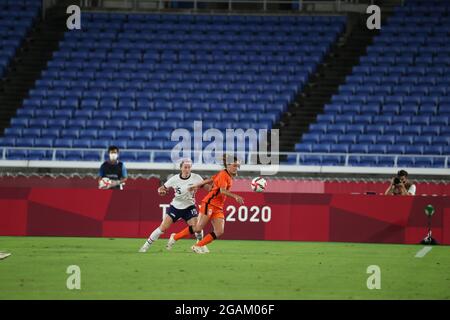 30. Juli 2021, Tokio, Kanto, Japan: TOKIO, JAPAN, 30. JULI 2021: FRAUENFUSSBALL NIEDERLANDE gegen USA in Japan am 30.07.2021 während der OLYMPISCHEN SPIELE 2020 - 2021 in Tokio, . .Dieses Bild ist für die Verwendung in der Presse; Foto von ZUMA Press / Jon GADEA (Bild: © Beto Rockfeller/ZUMA Press Wire) Stockfoto