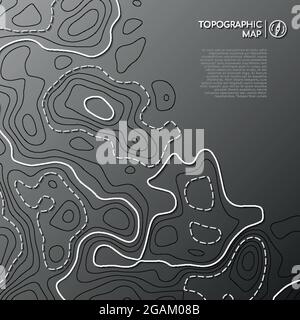 Topografische Linienkarte. Abstraktes topografisches Kartenkonzept mit Kopierraum. Vektorhintergrund. Stock Vektor