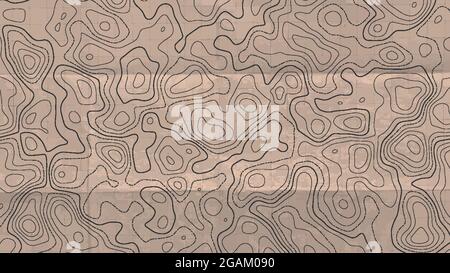 Topografische Linienkarte. Topografische Karte mit abstraktem Konzept im Vintage-Stil. Vektorhintergrund. Stock Vektor