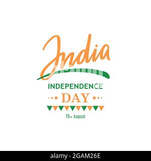 Grußkarte zur Feier des Unabhängigkeitstages von Indien.15. August. Vektorgrafik. Stock Vektor