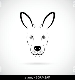 Silhouette mit Känguru-Schnauze. Symbol für die Säugetierlinie. Minimalistisches Vorlagendesign. Vektorgrafik. Stock Vektor