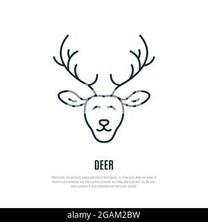 Symbol für die Hirschlinie. Minimalistische Illustration von Wild Animal. Vektorvorlage für Ihr Design. Stock Vektor
