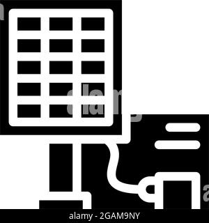 Abbildung des Symbols für Glyphen von Solarbatterien Stock Vektor