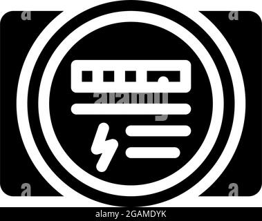 Elektrische Meter Glyphe Symbol Vektor-Illustration Stock Vektor