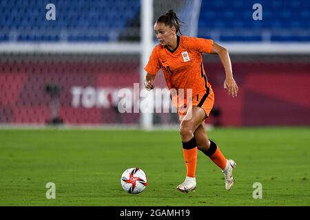 Lieke Martens aus den Niederlanden während der Olympischen Spiele Tokio 2020, Fußball-Frauenquartal Finalspiel zwischen den Niederlanden und den Vereinigten Staaten am 30. Juli 2021 im Internationalen Stadion Yokohama in Yokohama, Japan - Foto Pablo Morano / Orange Picics / DPPI Stockfoto