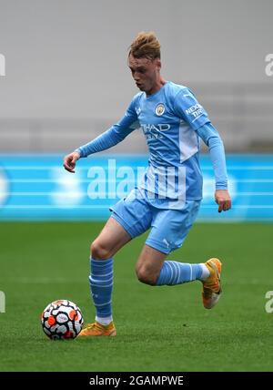 Cole Palmer von Manchester City während des Freundschaftsspiel vor der Saison im Academy Stadium in Manchester. Bilddatum: Samstag, 31. Juli 2021. Stockfoto