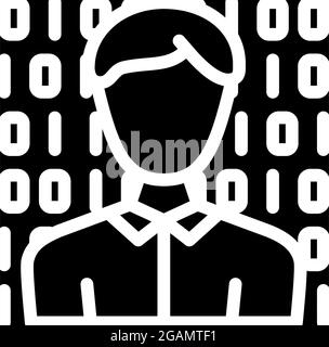 Anonymer Käufer Glyphen Symbol Vektor Illustration Stock Vektor