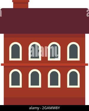 Ikone des Rigaer Gebäudes. Flache Darstellung des Riga-Gebäudevektorikons isoliert auf weißem Hintergrund Stock Vektor