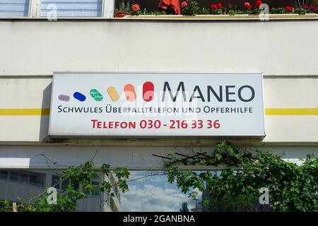 Maneo, schwule Angriffstelefon und Opferhilfe, Berlin Stockfoto