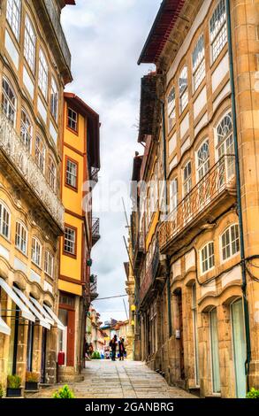 Traditionelle Architektur von Guimaraes in Portugal Stockfoto