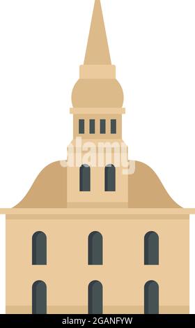 Architektur Ikone des Rigaer Gebäudes. Flache Illustration der Architektur Riga Gebäude Vektor-Symbol isoliert auf weißem Hintergrund Stock Vektor