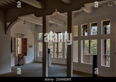 Casa Colgada oder Hängehäuser, die heute das Museum für abstrakte spanische Kunst beherbergt, in la hoz del rio Huecar, Cuenca City, la Mancha Spanien Stockfoto