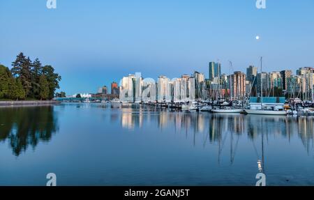 Downtown Modern City Skyline in Coal Harbour vom Stanley Park aus gesehen Stockfoto