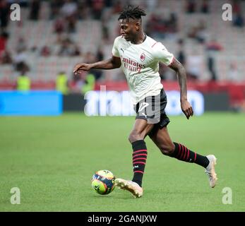 Rafael Leao (AC Mailand) während des Vorsaison-Freundschaftsspiels zwischen dem OGC Nizza und dem AC Mailand am 31. Juli 2021 in der Allianz Riviera in Nizza, Frankreich - Foto Nderim Kaceli / DPPI Stockfoto