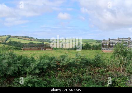 Die wunderschöne ländliche Landschaft um Slapton in South Devon Stockfoto