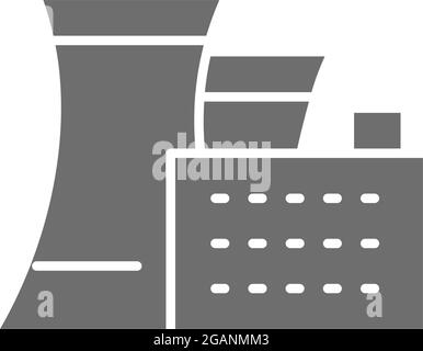 Graues Symbol für thermische oder Kernkraftwerke. Stock Vektor