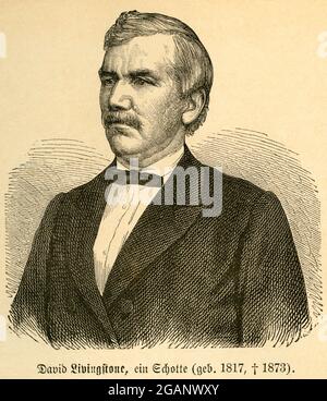 Europa, Großbritannien, Schottland, Blantyre, David Livingstone, Afrikaforscher, Motiv aus : ' die Kirche Christi in Bild und Wort ' , von Christlieb Gotthold Ottinger, Verlag von Dr. Ottinger´s Volksblatt Verlag , Straßburg im Elsaß , 1878 . / Europa, Großbritannien, Schottland, Blantyre, David Livingstone, explorer of Africa, Bild aus: ' die Kirche Christi in Bild und Wort ' , von Christlieb Gotthold Ottinger, Volksblatt Verlag , Strassburg - Elsass , 1878 . Stockfoto