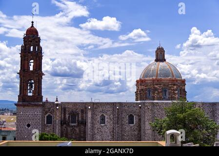 San Miguel de Allende, Mexiko - Blick vom Bekeb Artisanal Mixology Stockfoto