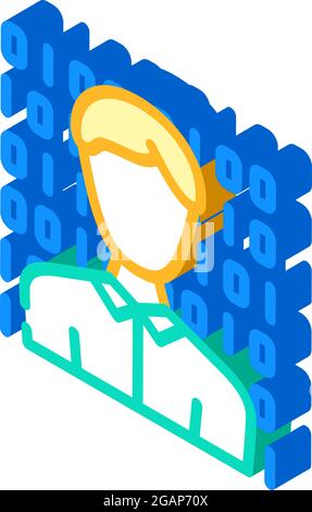 Illustration für isometrische Symbolvektoren für anonyme Käufer Stock Vektor