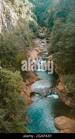 Macquarie Pass Rock Jump Wasserfall. Stockfoto