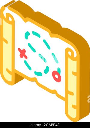 Kartenschatz isometrische Symbolvektordarstellung Stock Vektor