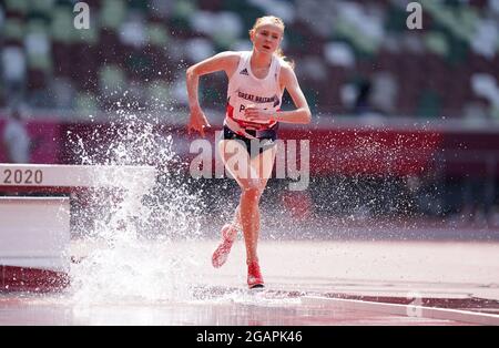 Die britische Aimee Pratt während der 3000m-Hindernislauf der Frauen im Olympiastadion am neunten Tag der Olympischen Spiele in Tokio 2020 in Japan. Bilddatum: Sonntag, 1. August 2021. Stockfoto