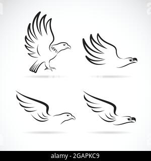 Vektorbild eines Adlerdesigns auf weißem Hintergrund. Leicht editierbare Vektorgrafik mit Ebenen. Wilde Tiere. Stock Vektor