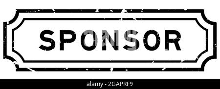 Grunge schwarz Sponsor Wort Gummi Stempel auf weißem Hintergrund Stock Vektor