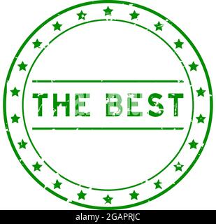 Grunge grün das beste Wort rund Gummi Siegel Stempel auf weißem Hintergrund Stock Vektor