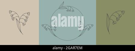 Set von handgezeichneten Pflanzen. Pflanzen und ein Rahmen für grafisches und kreatives Design, Dekoration, Drucke. Abbildung des Bestandes Stock Vektor