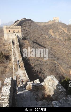 Eine Luftaufnahme der Großen Mauer in China Stockfoto