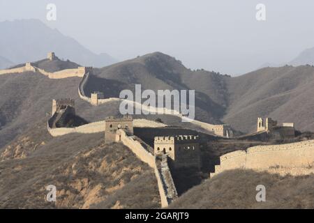Eine Luftaufnahme der Großen Mauer in China Stockfoto