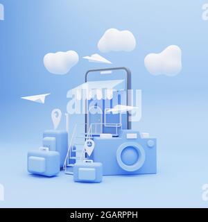 Reise-App 3d Stockfoto