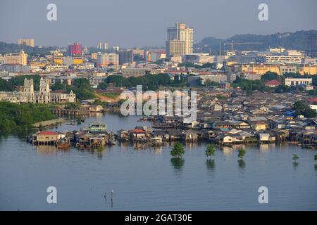 Indonesia Batam - Panoramablick vom Batam Marriott Hotel Harbour Bay Stockfoto