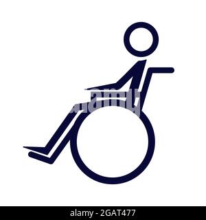 Symbol für behinderte Patienten. Modernes deaktiviertes Umrissvektorsymbol Stock Vektor