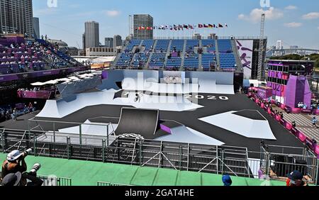 Tokio, Japan. August 2021. Gesamtansicht des Ariake Urban Sports Park in Tokio, Japan am Sonntag, 1. August 2021. Foto von Keizo Mori/UPI Credit: UPI/Alamy Live News Stockfoto