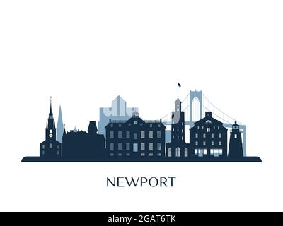 Skyline von Newport, monochrome Silhouette. Vektorgrafik. Stock Vektor